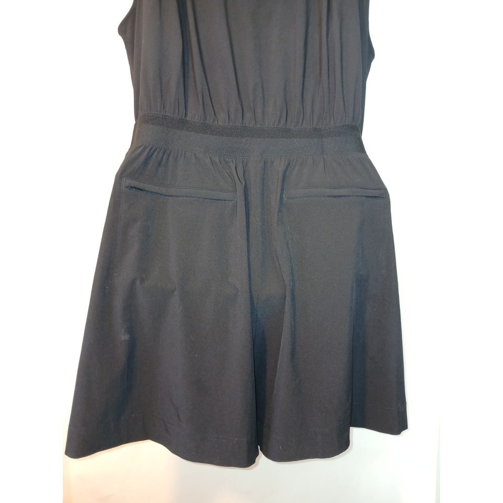 Athleta Womens Black Sleeveless Romper Zip Pockets NEW Size 16 D133 - Picture 9 of 9